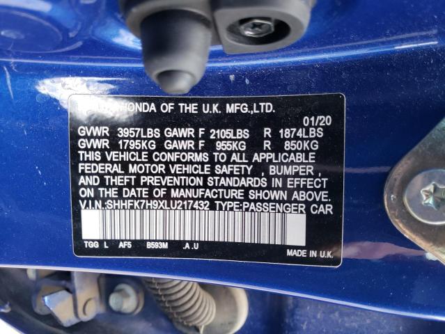 SHHFK7H9XLU217432 Honda Civic Sport Touring