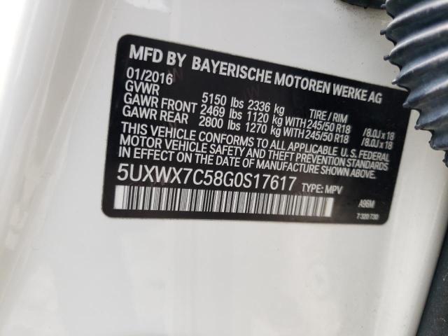 5UXWX7C58G0S17617 BMW X3 Xdrive35i