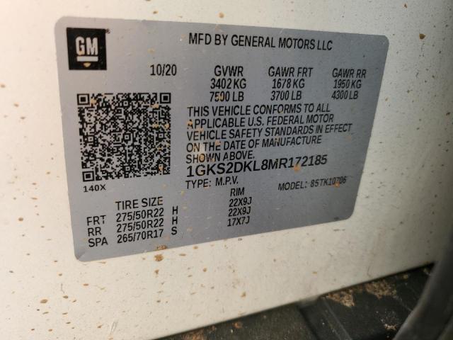 1GKS2DKL8MR172185 GMC YUKON DENALI