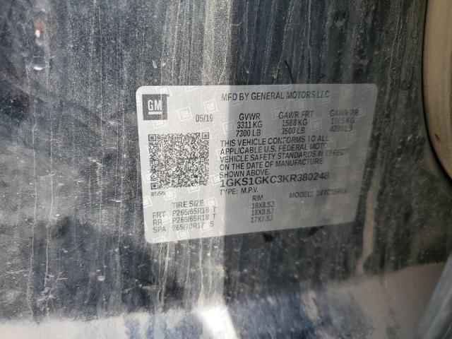 1GKS1GKC3KR380248 GMC Yukon Xl C1500 Slt