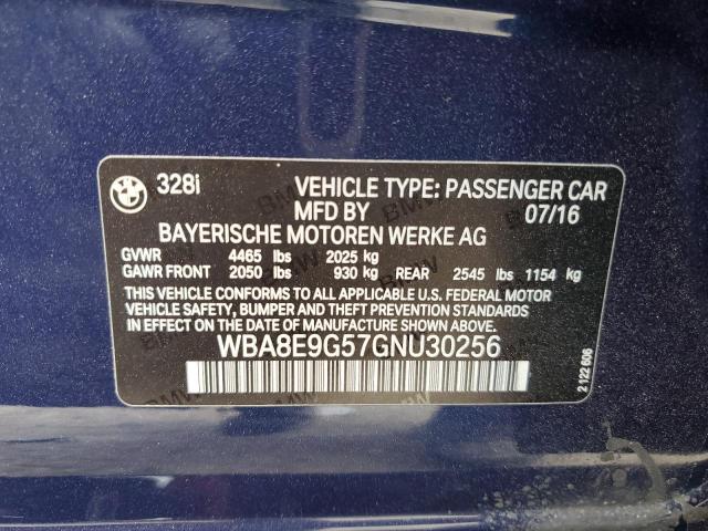 WBA8E9G57GNU30256 BMW 328 I Sulev
