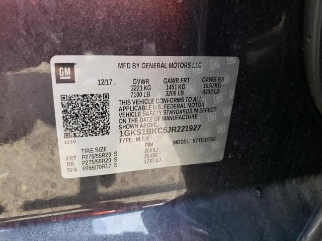 1GKS1BKC5JR221927 GMC YUKON SLT