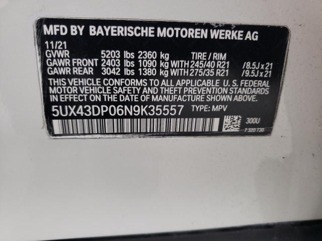 5UX43DP06N9K35557 BMW X3 Sdrive30i
