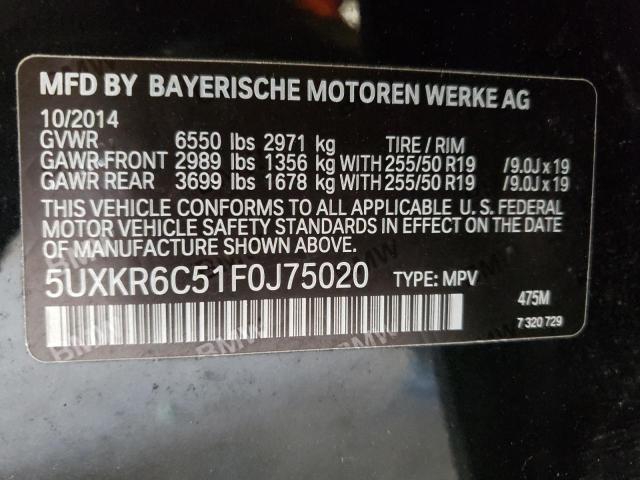 5UXKR6C51F0J75020 BMW X5 Xdrive50i