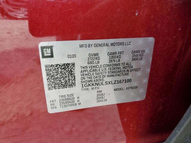 1GKKNULSXLZ167100 GMC ACADIA SLT