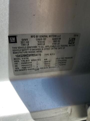 1GKS2BKC9FR554779 GMC YUKON SLT