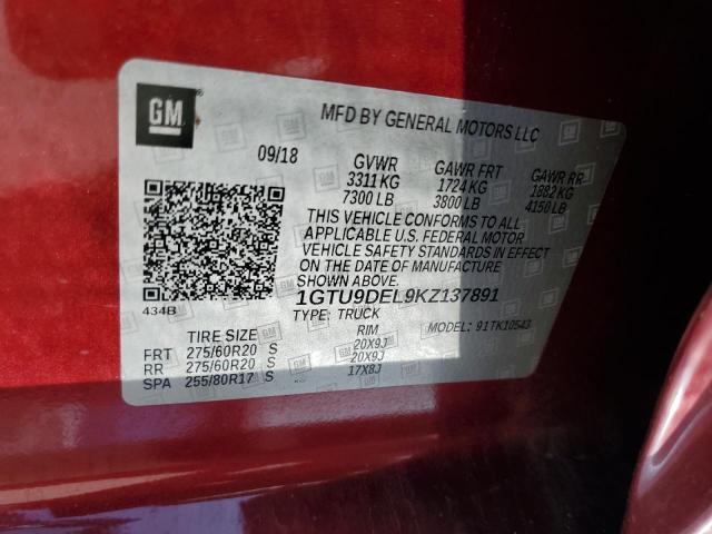 1GTU9DEL9KZ137891 GMC Sierra K1500 Slt