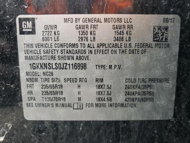 1GKKNSLS0JZ116898 GMC ACADIA SLE