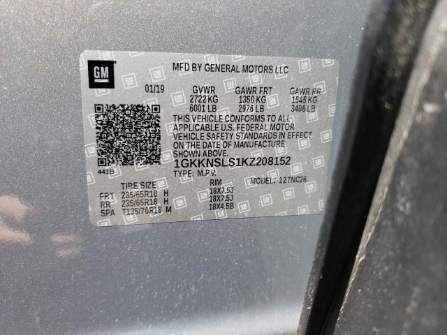 1GKKNSLS1KZ208152 GMC ACADIA SLE