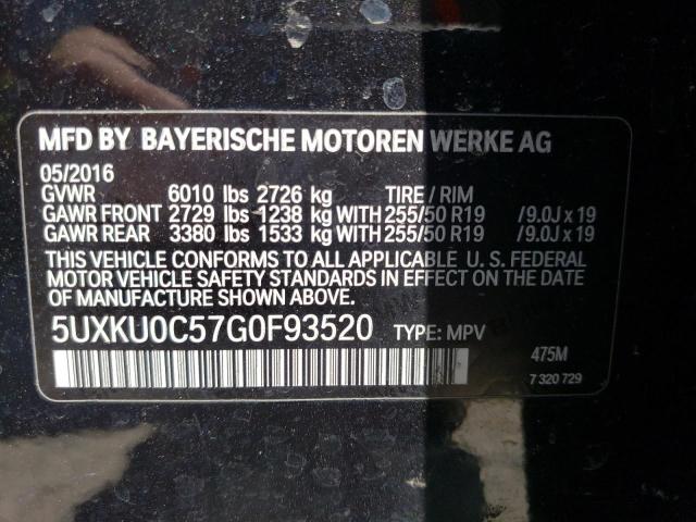 5UXKU0C57G0F93520 BMW X6 Sdrive35i