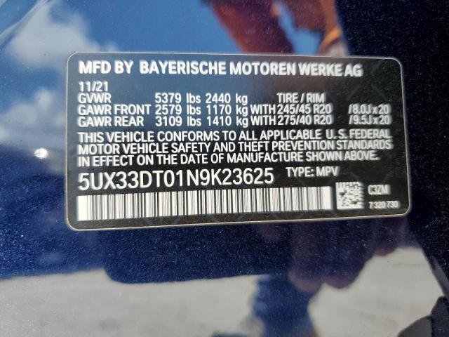 5UX33DT01N9K23625 BMW X4 Xdrive30i