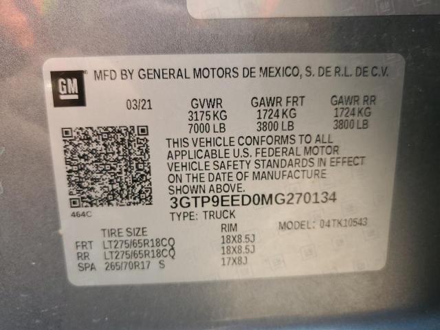3GTP9EED0MG270134 GMC Sierra K1500 At4