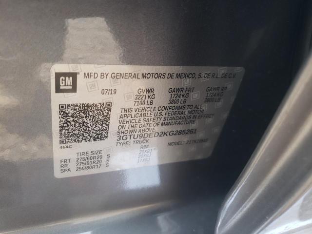 3GTU9DED2KG285261 GMC Sierra K1500 Slt