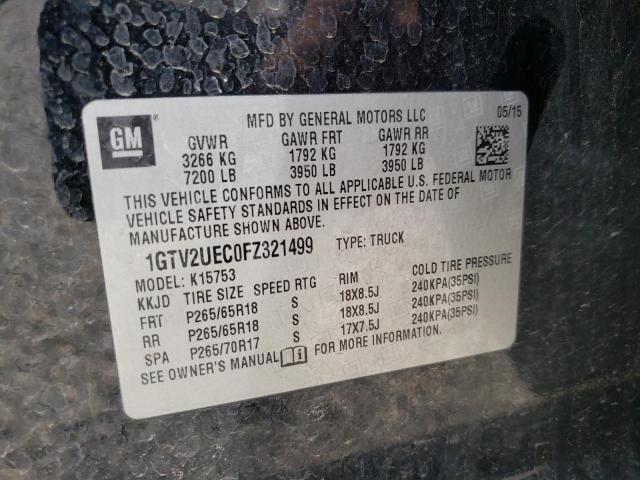 1GTV2UEC0FZ321499 GMC Sierra K1500 Sle