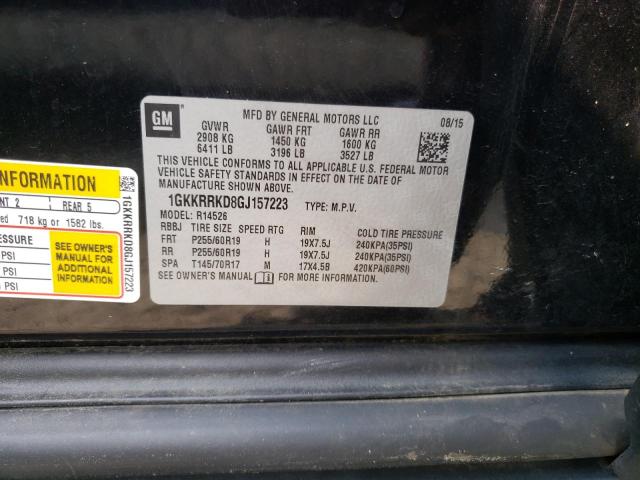 1GKKRRKD8GJ157223 GMC Acadia Slt-1