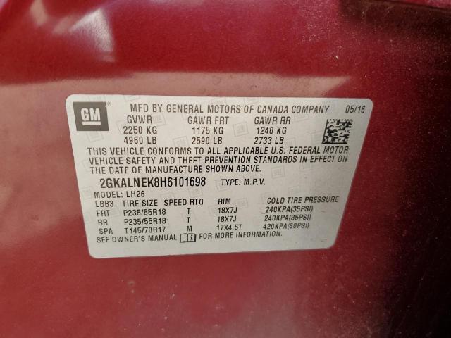 2GKALNEK8H6101698 GMC Terrain Sle