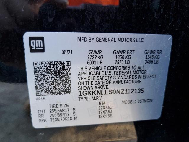 1GKKNLLS0NZ112135 GMC Acadia At4
