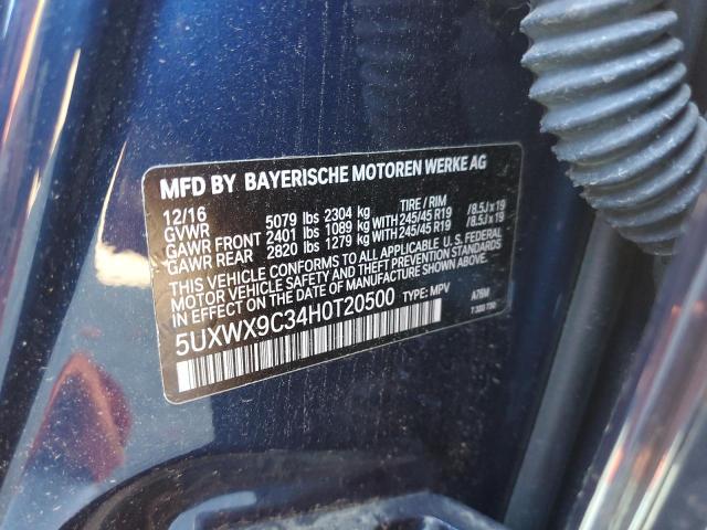 5UXWX9C34H0T20500 BMW X3 Xdrive28i