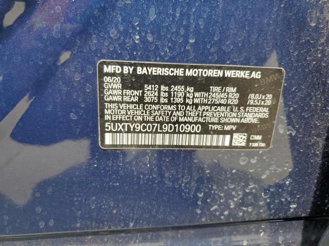 5UXTY9C07L9D10900 BMW X3 Xdrivem40i