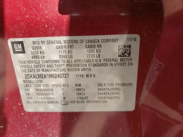 2GKALMEK1H6240727 GMC Terrain Sle