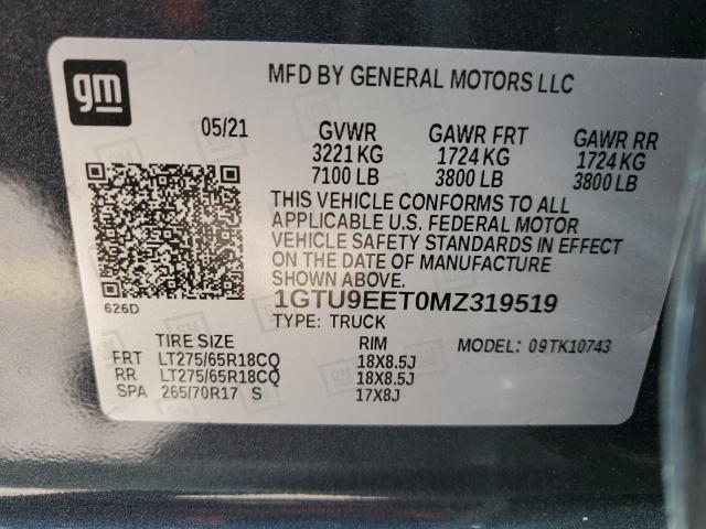 1GTU9EET0MZ319519 GMC Sierra K1500 At4