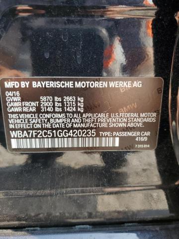 WBA7F2C51GG420235 BMW 750 Xi