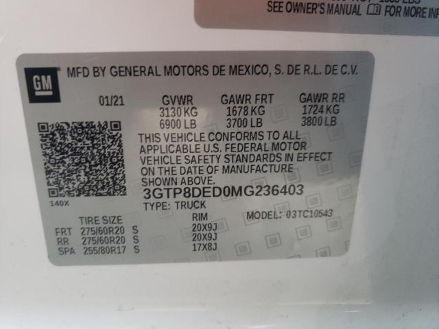 3GTP8DED0MG236403 GMC Sierra C1500 Slt