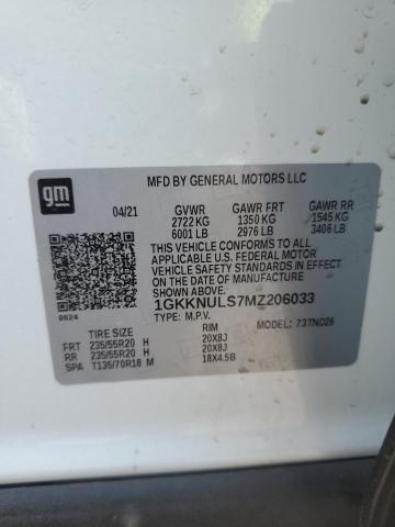 1GKKNULS7MZ206033 GMC ACADIA SLT