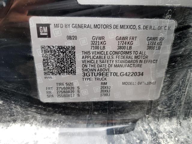 3GTU9EET0LG422034 GMC Sierra K1500 At4