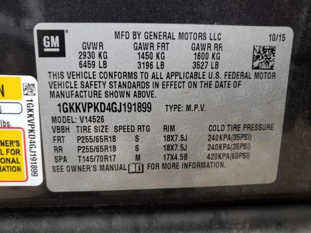 1GKKVPKD4GJ191899 GMC ACADIA SLE