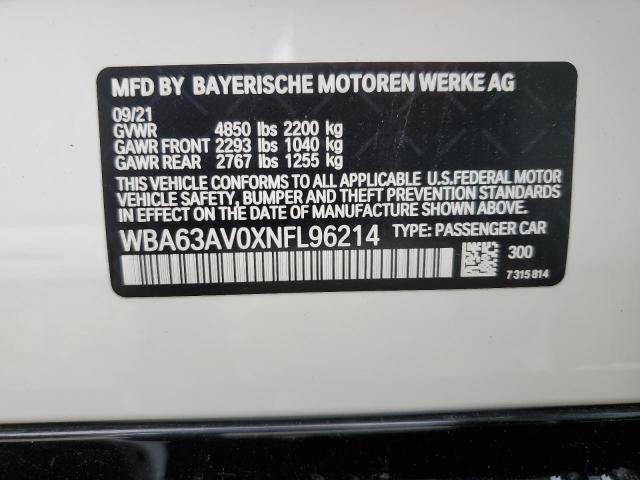 WBA63AV0XNFL96214 BMW 430i Gran Coupe