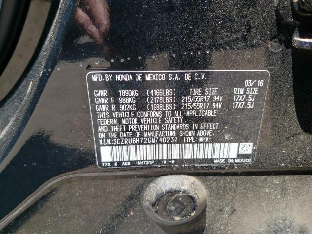 3CZRU6H72GM740232 Honda Hr-v Exl