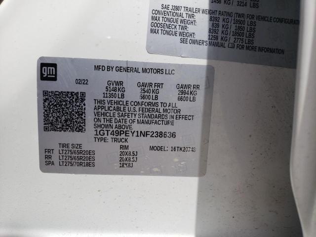 1GT49PEY1NF238636 GMC Sierra K2500 At4