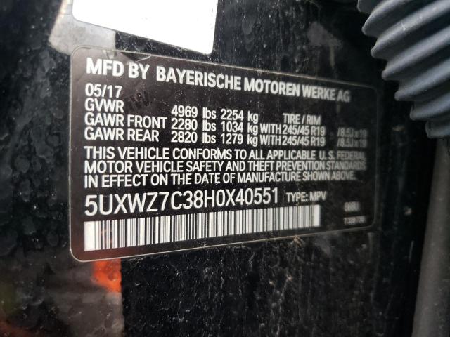 5UXWZ7C38H0X40551 BMW X3 Sdrive28i