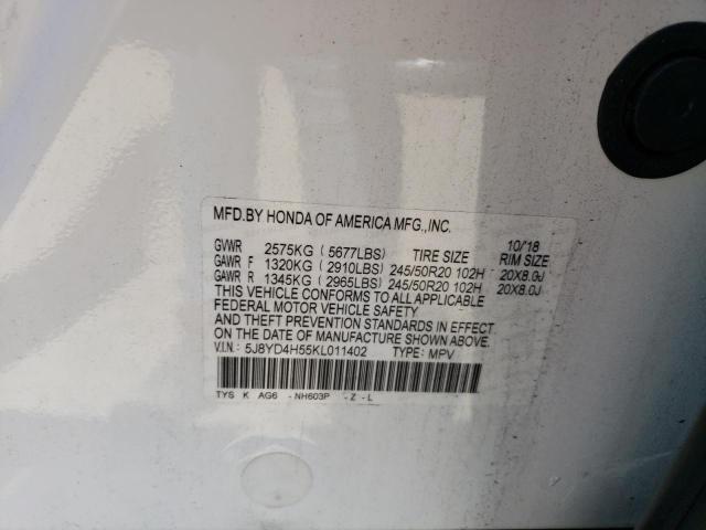 5J8YD4H55KL011402 Acura Mdx Technology