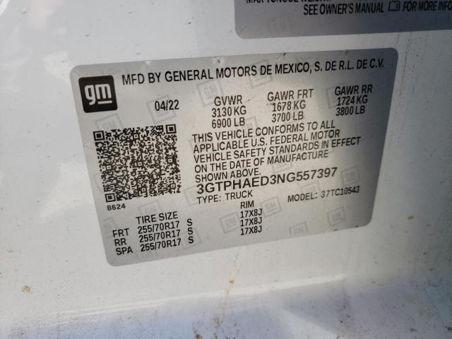 3GTPHAED3NG557397 GMC Sierra C1500