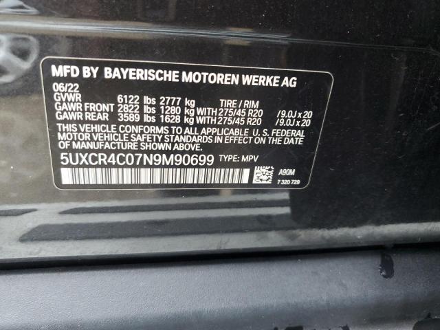 5UXCR4C07N9M90699 BMW X5 Sdrive 40i