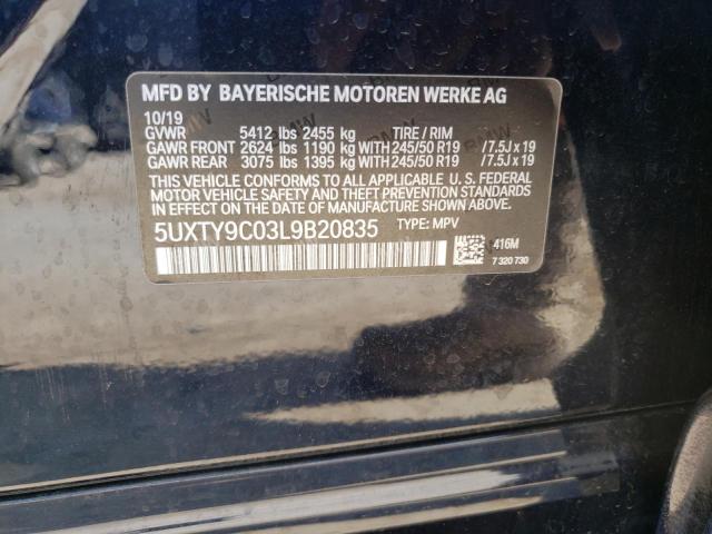 5UXTY9C03L9B20835 BMW X3 Xdrivem40i