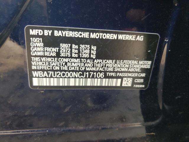 WBA7U2C00NCJ17106 BMW 750 Xi