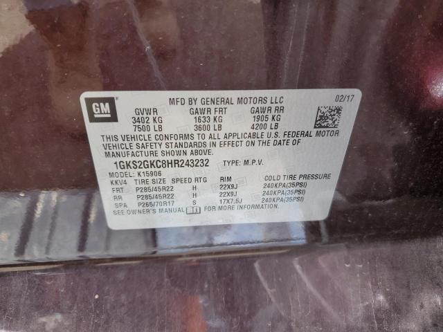 1GKS2GKC8HR243232 GMC Yukon Xl K1500 Slt