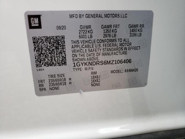 1GYKNDRS6MZ106406 Cadillac Xt5 Premium Luxury