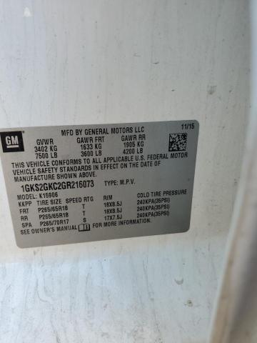 1GKS2GKC2GR216073 GMC Yukon Xl K1500 Slt