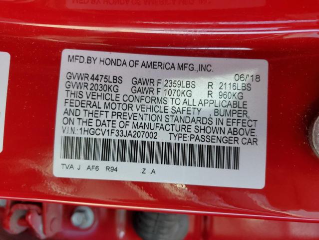 1HGCV1F33JA207002 Honda Accord Sport