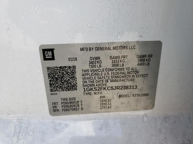 1GKS2FKC5JR238313 GMC Yukon Xl K1500 Sle