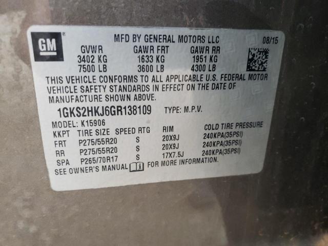 1GKS2HKJ6GR138109 GMC YUKON XL DENALI