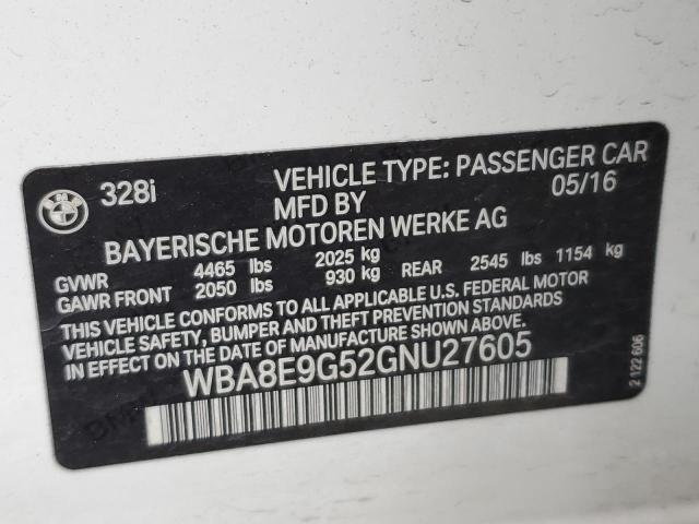 WBA8E9G52GNU27605 BMW 328 I Sulev