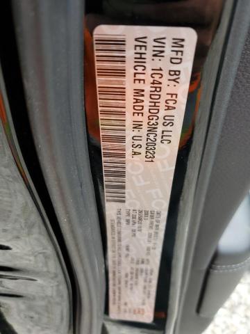 1C4RDHDG3NC203231 Dodge DURANGO GT