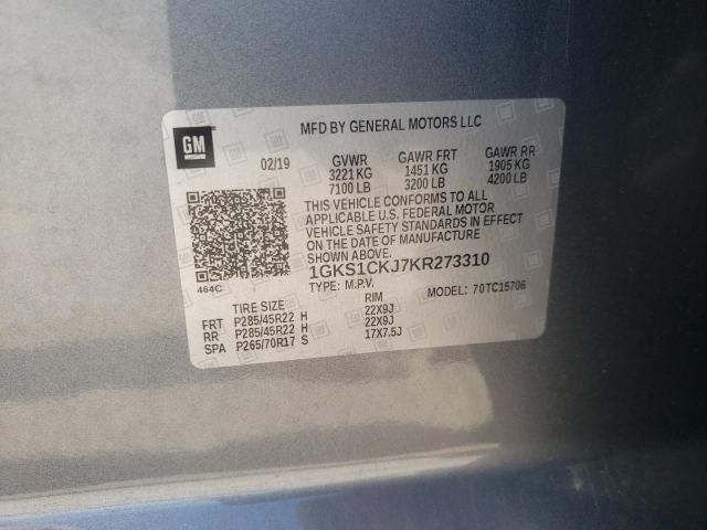 1GKS1CKJ7KR273310 GMC YUKON DENALI