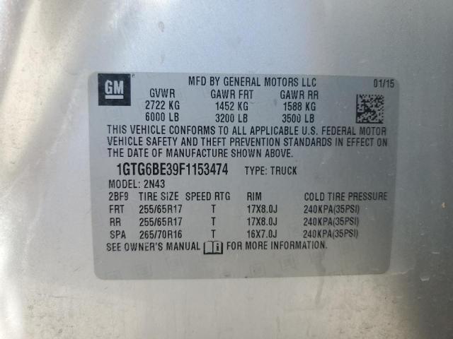 1GTG6BE39F1153474 GMC CANYON SLE