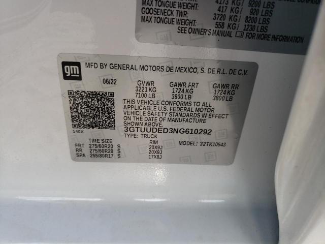 3GTUUDED3NG610292 GMC Sierra K1500 Slt